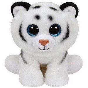 TY T42106 - Beanie Babies Witte Tijger Tundra 15 CM - 1 Stuk,Smal,Wit and Blue