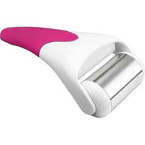 DAM Gezichts-ijsroller, massage- en verzorgingsinstrument, roestvrij stalen wiel, 9 x 5 x 19 cm, kleur: fuchsia