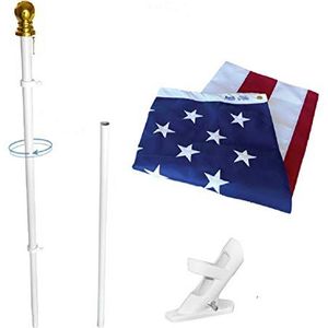 Annin Flagmakers 238221 Amerikaanse SolarGuard nylon vlag en vlaggenmast kit, 3x5 ft. met paal, landgoedset