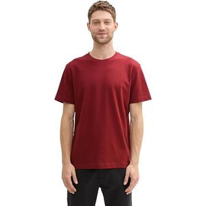 TOM TAILOR Heren T-shirt, 13721, bordeauxrood, S