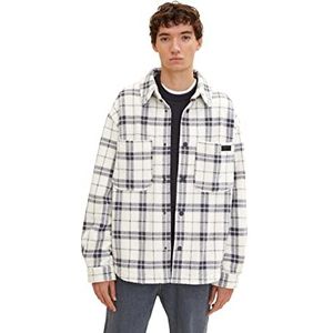 TOM TAILOR Denim Uomini Overshirt jas met ruitpatroon 1033992, 30827 - Soft Light Beige Big Check, XL