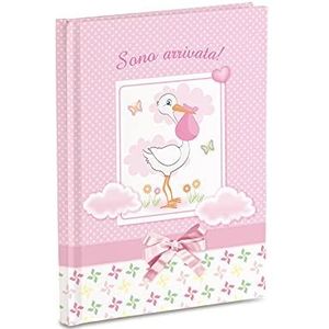 Mareli A7006R-DN dagboek voor baby's, 17 x 24 cm, roze