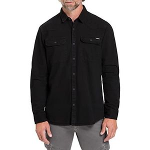 Pioneer Authentiek jeansoverhemd van ribstop, Black Washed., S