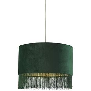 Lighting Collection Fluwelen hanger schaduw met groene franje kwastje Trim