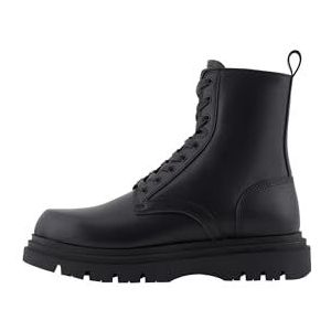 Armani Exchange Black Edition, Chunky Sole, Real Leather enkellaars voor heren, zwart, 42.5 EU
