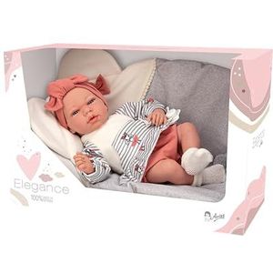ARIAS Elegance Andie pop 40 cm, roze, realistische baby met kussen en een lachmechanisme, gewicht van een echte baby, speelgoed voor jongens en meisjes vanaf 3 jaar (ARI60688)