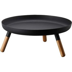 Yamazaki 5565 Plain plank met houten poten, zwart, staal/hout, minimalistisch design