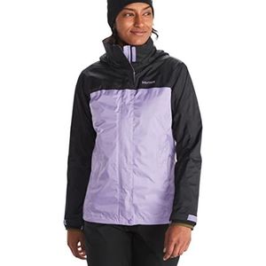 Marmot Dames Wm's PreCip Eco jas, waterdichte jas, lichtgewicht regenjas met capuchon, winddichte regenjas, ademende windbreaker, ideaal voor hardlopen en wandelen, Paisley paars/zwart, XS