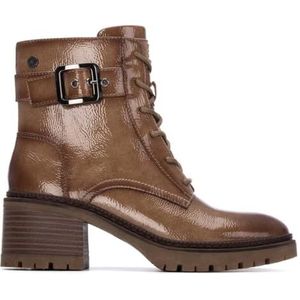 Xti - 14427502-BEIGE - Enkellaarsjes - Bruin - 3 tot 5 cm - Ritssluiting - Casual