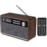 Sunstech RPBT500 - FM-radio - Hout - Bluetooth-luidspreker - Dubbel Alarm - USB - Micro SD - AUX-in