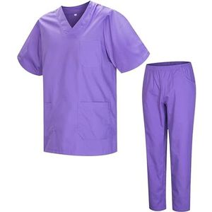 MISEMIYA - 2-817-8312, pak en broek voor sanitair, uniseks, medische uniformen, pak van 2 stuks, Lila, XS