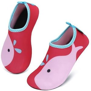 SAGUARO Zomerbadschoenen voor kinderen, slip-on zwemschoenen, lichte waterschoenen, antislip, strandschoenen voor jongens en meisjes, rood, 32/33 EU