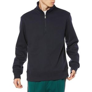 Amazon Essentials Men's Fleecesweatshirt met lange mouwen en kwartrits, Marineblauw, M