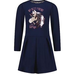 SALT AND PEPPER Meisjesjurk voor meisjes, horsereversibleseq, kinderjurk, True Navy, 92/98 cm