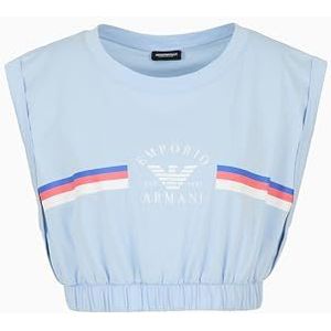 EMPORIO ARMANI Dames Logo Band Crop Top Blauw XL, Lichtblauw, XL
