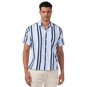 JACK & JONES JPRBLATROPIC Resort Shirt S/S Relax SN Overhemd, kasjmier Blue/Stripes: Relax fit, M, Cashmere Blue/Stripes: relax fit, M