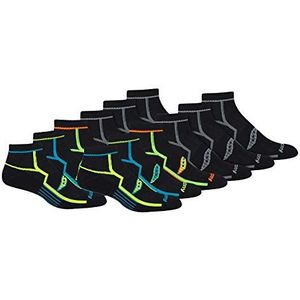 Saucony Heren Multi-Pack Bolt Performance Quarter Socks, Zwart (12 paars), Schoenmaat: 8-12