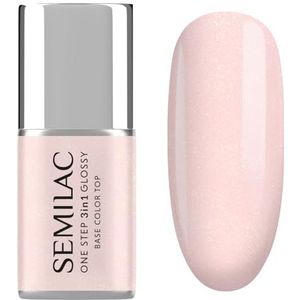 Semilac - S257 Naked Glitter Rose - 3in1 One Step Glossy Gel Nagellak - 7 ml