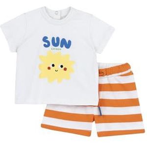 Chicco, Set voor jongens, T-shirt en shorts, met schattige en schattige patronen, ontworpen in Italië, babykleding van 0-24 maanden, cadeau-idee voor geboorte, Veelkleurig., 12 Maanden