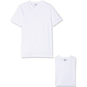 LERROS Lerros Heren T-shirt met V-hals Dubbelpak T-shirt, wit (white 100), S