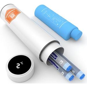 Dison Care insuline-koeltas, draagbare insuline-tas, op 2-8 graden, LED-temperatuurweergave, insuline-koeler, reiskoffer, wit