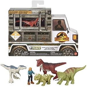 Jurassic World: Dominion Minifiguren Themaset van 5 stuks Filmgerelateerd Speelgoed, zelfstandige figuren in authentiek ontwerp, verzamelobject, cadeau voor 3 jaar en ouder