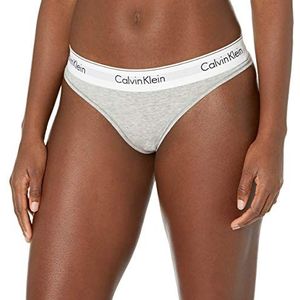 Calvin Klein Dames Modern Katoen String Panty, Grijze Hei, XL