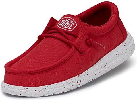 Hey Dude - Wally Youth Slub Canvas - Moc Toe Schoenen - Rood