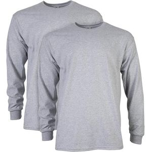 Gildan Uniseks T-shirt met lange mouwen van ultra-katoen, stijl G2400 T-shirt (verpakking van 3 stuks), Sport Grey (verpakking van 2), XL