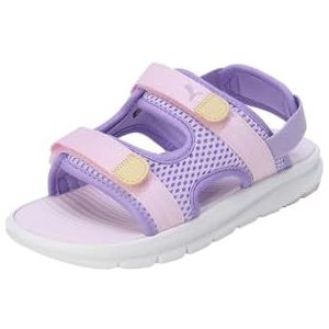 PUMA Evolve Ps Slide Sandalen, uniseks, voor kinderen, Vivid Violet Pearl Pink Light Straw, 32 EU