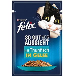 FELIX Zo goed als het eruit ziet kattenvoer nat in gelei, met tonijn, verpakking van 26 (26 x 85 g)