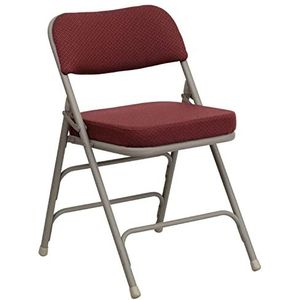 Flash Furniture Vouwstoel stoelen, metaal, bordeauxrode stof/grijs frame, 2 stuks