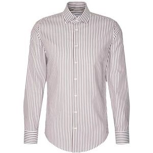 Seidensticker - 843550 - Chemise - Marron - Coupe Aangepast - Mouwen Lang