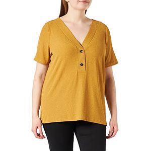 ONLY Carmakoma Carhelene Ss Top T-shirt voor dames, Harvest Gold, M