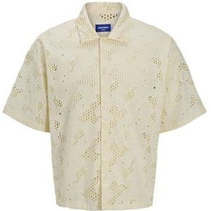 JACK & JONES Jorcorfu Anglasise Shirt Ss, antiek wit., L
