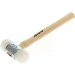GEDORE Nylon hamer met houten handvat, lederen hamer, Ø 50 mm, hamer met essensteel, gereedschap, gesmeed, 225 E-50