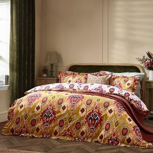 Paoletti Dawson Ikat Dekbedovertrek Set, Amber