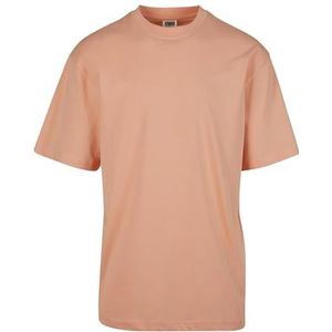 Urban Classics Basic T-shirt voor heren, van 100% biologisch katoen, ronde hals, lang gesneden, van biologisch katoen, maat S tot 5XL, Softapricot, 5XL