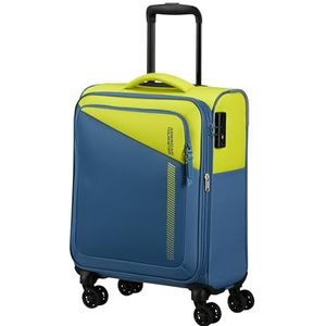 American Tourister Daring Dash - Spinner S, uitbreidbare handbagage, 55 cm, 39/46 L, groen/blauw (limoen/coronet), groen/blauw (limoen/coronet), Spinner S (55cm - 39/46 L), handbagage