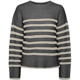 Pcline Ls O-Neck Knit Pwp Bc, dark grey melange, S