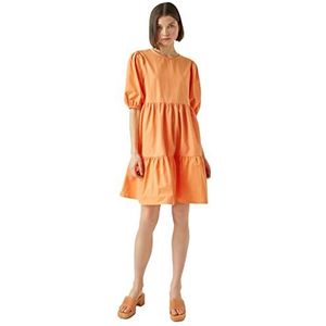 Koton Midi-jurk met dierenmouwen voor dames, oranje (200), 34