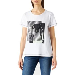 Taifun T-shirt voor dames, Wit met patroon, 38 NL