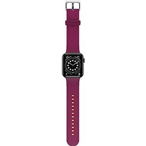 OtterBox horlogeband voor de hele dag voor Apple Watch Series 9/8/7/6/SE 2e gen/SE 1e gen/5/4/3 - 42mm/44mm/45mm, vervangende duurzame, zachte siliconen band voor Apple Watch, Roze/Rood