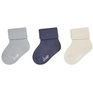 Sterntaler Uniseks babysokken, 3-delig, effen, lichtgrijs, 14