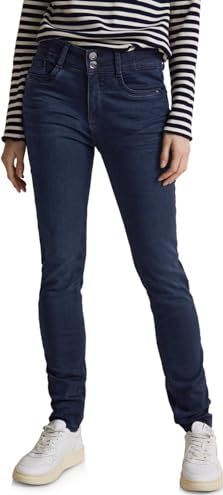 Street One - Free to Move - Jeans - Blauw - Slim Fit, Hoge Taille, Stretchpercentage