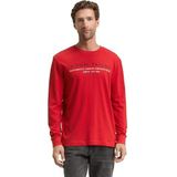 Tom Tailor - Shirt - Samba Red - Lange Mouwen - Met Logoprint