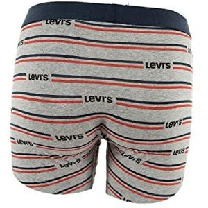 Levi's Heren Sportswear Organic Cotton Men's 2 Pack Boxer Shorts, Grijs Melange/Navy, S