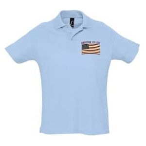 AMERICAN COLLEGE USA Uniseks poloshirt voor jongens en meisjes, blauw, 6 Jaar