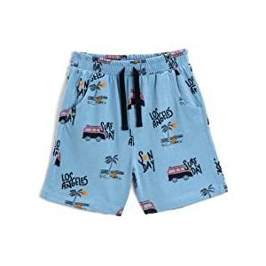 Koton Babyboys Trekkoord Elastische Tailleband Auto Bedrukte Zakken Katoenen Shorts, blauw (640), 2-3 Jaar