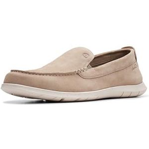 Clarks Heren Flexway Step Loafer Plat, Zand Suede, 40 EU, Zand Suede, 41.5 EU